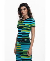 Desigual Women's Striped long dress