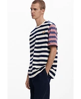 Desigual Men's Striped T-shirt with logo