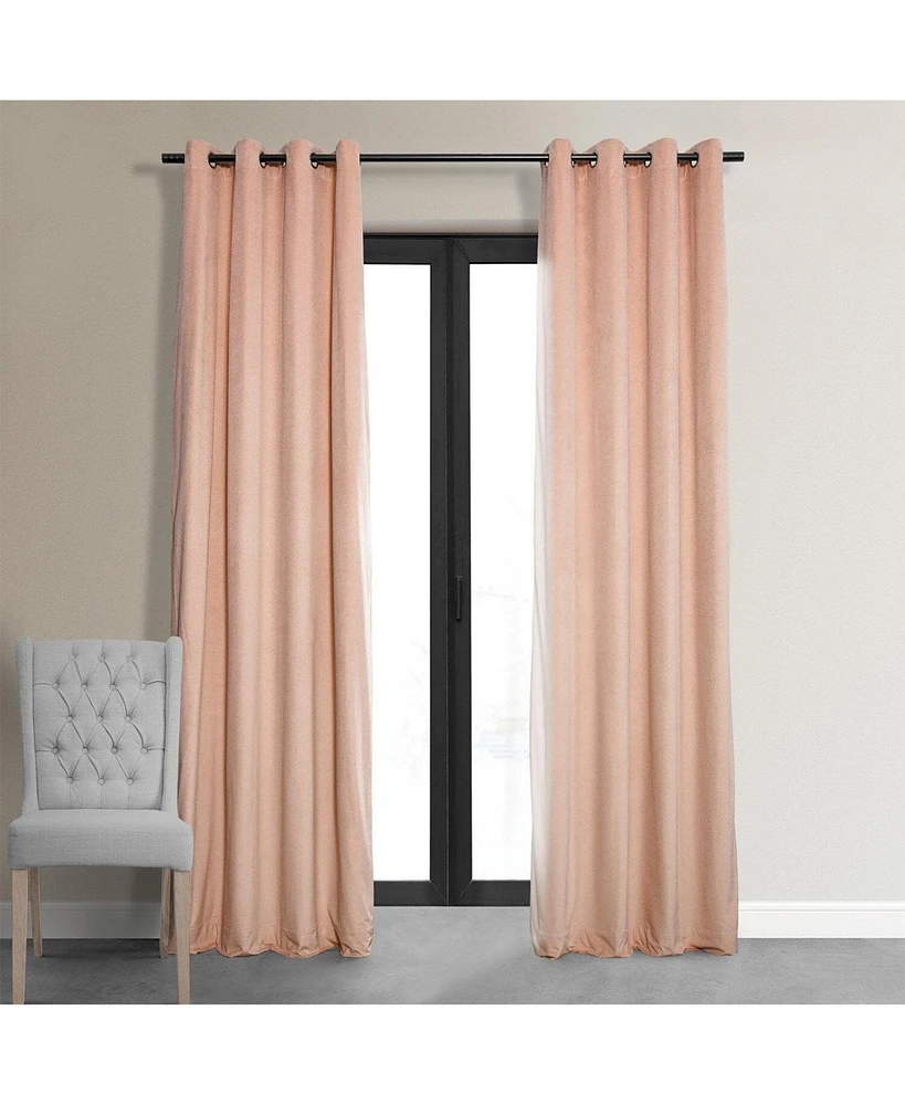 Half Price Drapes Rosey Dawn Grommet Signature Velvet Blackout Curtain