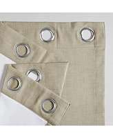 Half Price Drapes Light Beige Grommet Performance Linen Hotel Blackout Curtain