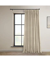 Half Price Drapes Angora Beige Extra Wide Signature Plush Velvet Hotel Blackout Curtain