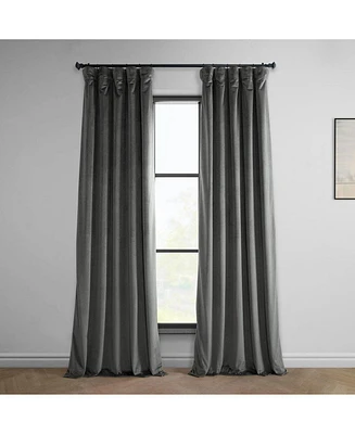Half Price Drapes Pepper Grey Heritage Plush Velvet Room Darkening Curtain