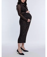 Women's Mesh Bodycon Maxi Maternity Skirt - Motherhood