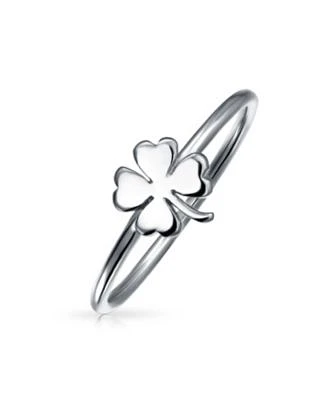 Bling Jewelry Delicate Celtic Shamrock Clover Silver Ring Good Luck Oxidized Sterling
