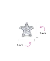 Bling Jewelry Small Celestial Usa Cz Star Stud Earrings for Men, Sterling Silver