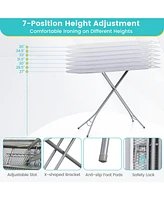 Foldable Ironing Board with Iron Rest and Adjustable Height