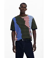 Desigual Men's Asymmetric striped T-shirt