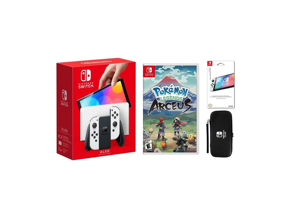 Nintendo Oled Bundle With Accessories & Pokemon Legends Arceus Game