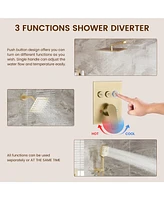 Mondawe 3-Function Dual Shower Head Pressure-balanced System with 4 Sprays Handheld