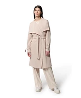 Soia & Kyo Womens Olivia Relaxed-Fit Belted Trench With Cascade Collar