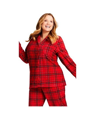 Avenue Plus Fleece Check Sleep Top