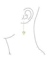 Bling Jewelry Minimalist Geometric Dangle Earrings 14K Gold Plated Sterling Silver Triangle Design