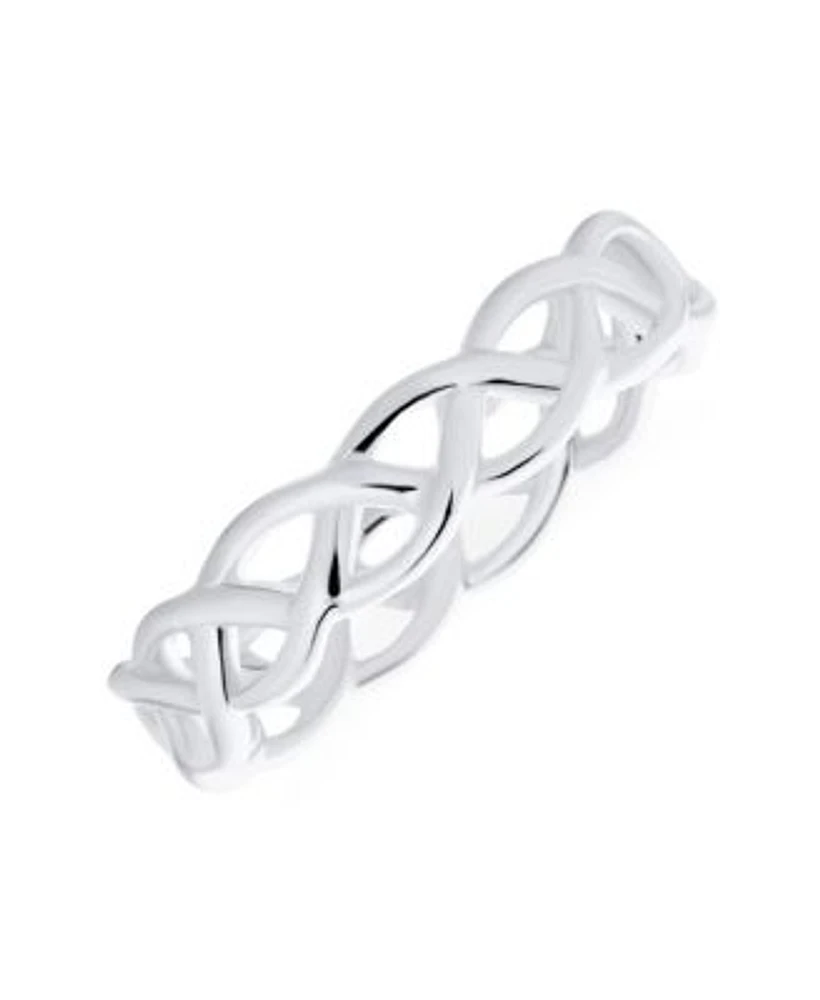 Bling Jewelry Silver Ring Open Braided Band Wheat Weave Woven Wire Rope Cable Eternity Sterling