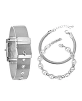 Jessica Carlyle Women's Silver Tone Metal Alloy Analog Watch, 23mm