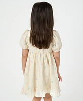 Rare Editions Toddler and Little Girls Multi 3D Rosettes with Gauze Dress