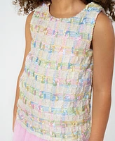 Rare Editions Toddler and Little Girls Multi Color Tweed Social Dress