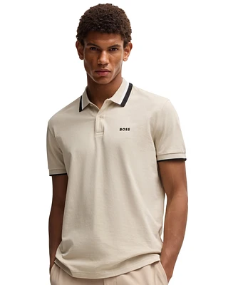 Boss by Hugo Men's Contrast Stripe Regular-Fit Paddy Polo