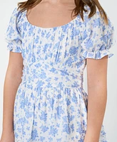 Rare Editions Big Girls Toile Dress with Lace Trims