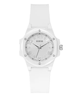 Guess Women's Analog White Silicone Watch, 34mm