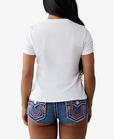 True Religion Women's Crystal Tr Crew Neck T-Shirt