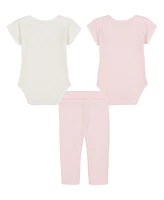 Calvin Klein Baby Girls 3-Piece Logo Hearts Bodysuits and Printed Leggings Set