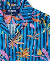 Chubbies Men's The Wild Blue Sunday Classic-Fit Tropical Stripe Button-Down Camp Shirt