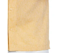 Cubavera Men's Linen Blend Diamond Dobby Print Short Sleeve Button-Down Shirt