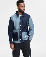 Hugo Boss Men's Eberse Relaxed Fit Two-Tone Button-Front Denim Shirt Jacket