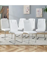 Modern Faux Leather Dining Chairs (Set of 6)