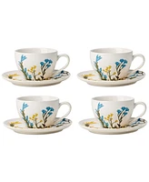 Lenox Wildflowers Tea Cup & Saucer, Set of 4