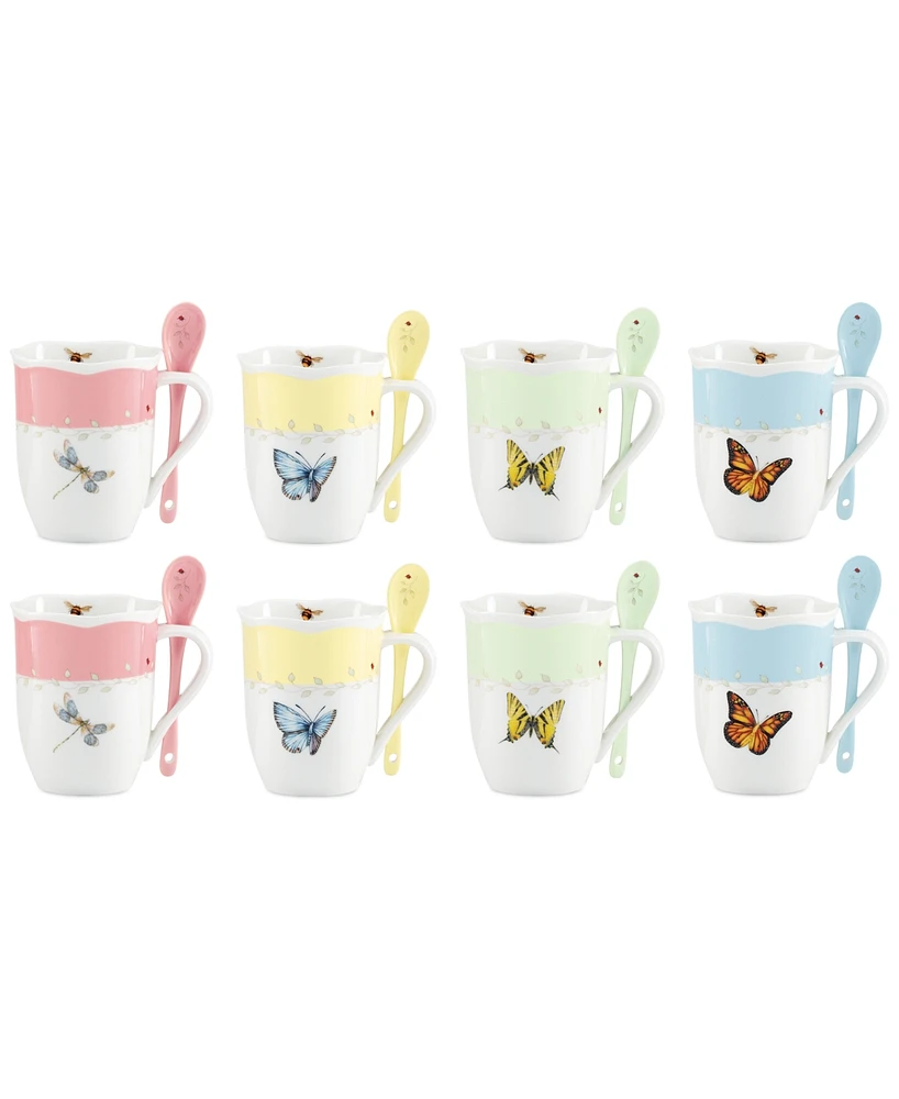 Lenox Butterfly Meadow Mug with Spoon, Set of 8, Exclusively at Macy's