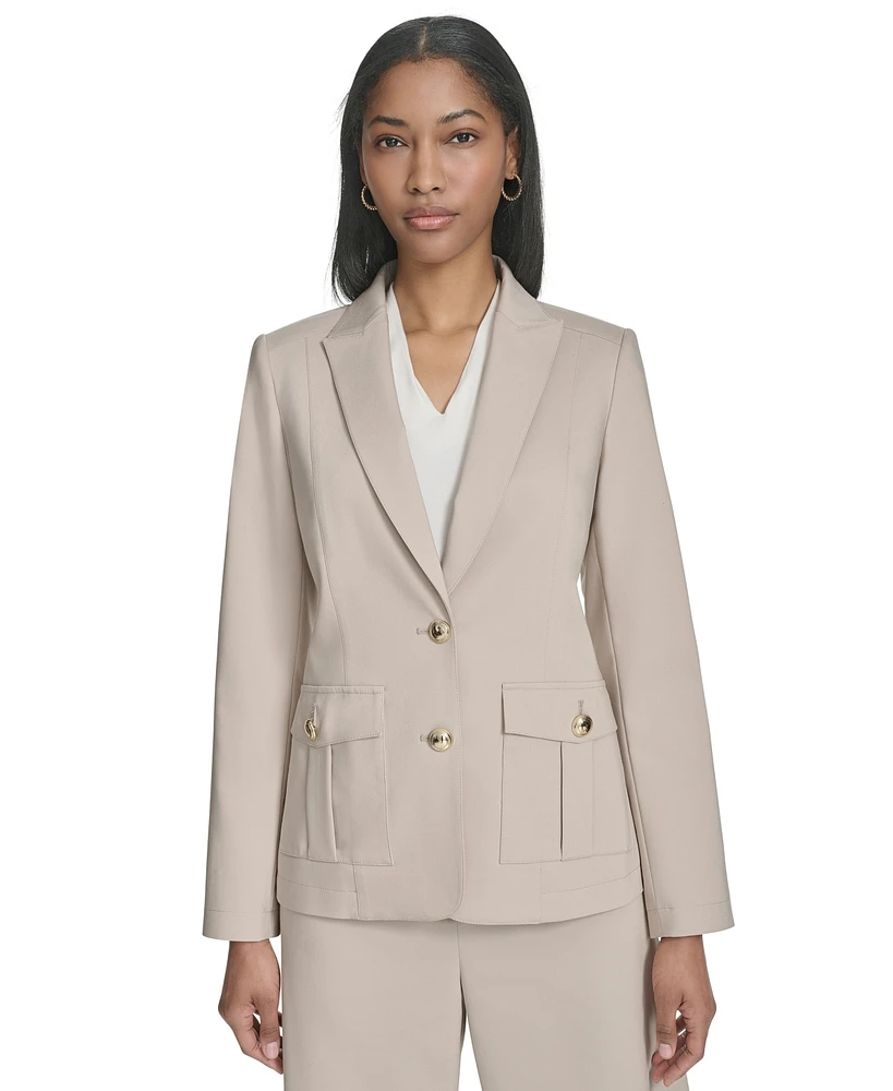 Halston Women's Peak-Lapel Two-Button Jacket