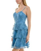 Bcx Juniors' Sweetheart-Neck Triple-Tiered Dress