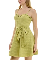 Bcx Juniors' Whipstitched Corset Fit & Flare Dress