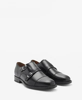 Mango Men's Double Buckle Leather Shoes