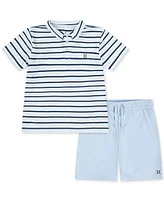 Hurley Little Boys H2O-dri Stripe Polo & Shorts Set