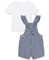Little Me Baby Girls T-Shirt & Daisy Knit Shortall, 2 Piece Set