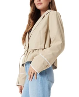 Sam Edelman Women's Gina Convertible Lace-Trim Trench