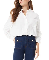 Sam Edelman Women's Dith Cotton Elastic Button-Down Shirt