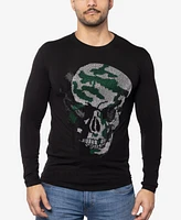 Men's Camo Skull Rhinestone Graphic Long Sleeves T-Shirts