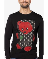 Men's Teddy Bear Rhinestone Graphic Long Sleeves T-Shirts