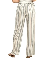 Bcx Juniors' Striped Ruffled-Waist Wide-Leg Pants
