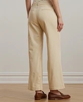 Lauren Ralph Women's Cotton Twill Wide-Leg Pants