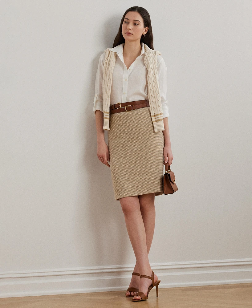 Lauren Ralph Women's Cotton-Blend Boucle Pencil Skirt