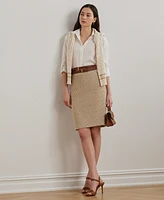 Lauren Ralph Women's Cotton-Blend Boucle Pencil Skirt