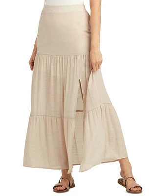 Bcx Solid Gauzy Texture Maxi Skirt