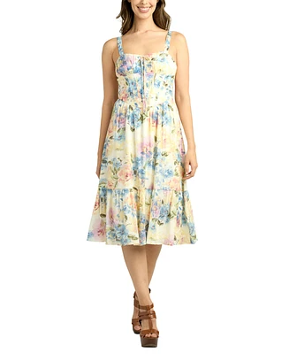 Bcx Juniors' Sleeveless Floral Sweetheart Dress
