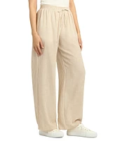 Bcx Juniors' Striped Elastic-Waist Wide-Leg Pants