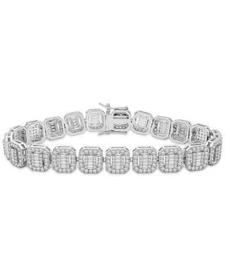 Men's Cubic Zirconia Cushion Bracelet in Sterling Silver