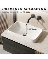 DeerValley Ally 19'' x 12'' Vessel Sink Semi-Recessed Rectangular Above Counter Basin